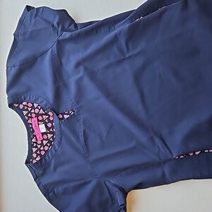 Betsey Johnson Navy Blue Nurse Scrub Top S